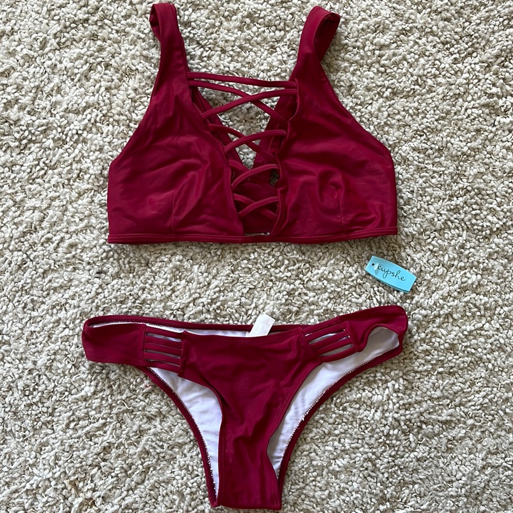 NWT Cupshe Cranberry Bikini